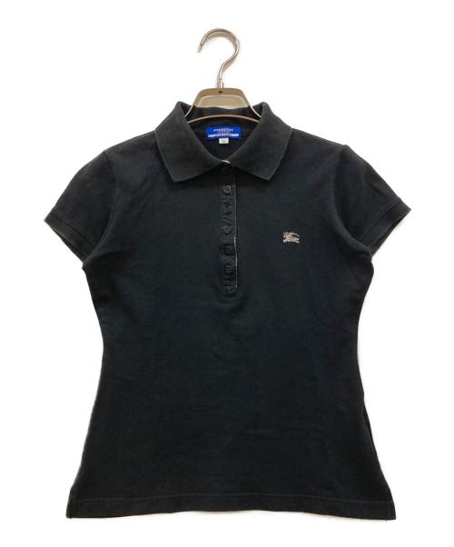 BURBERRY LONDON BLUE LABEL（バーバリーロンドンブルーレーベル）BURBERRY LONDON BLUE LABEL (バーバリーロンドンブルーレーベル) ロゴ刺繍ポロシャツ ブラック サイズ:38の古着・服飾アイテム