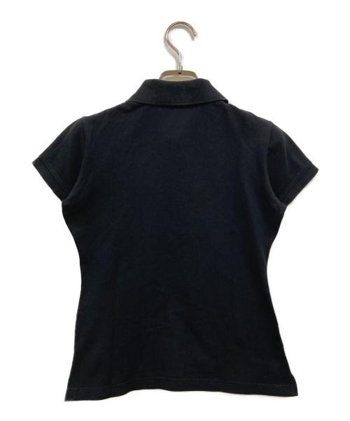 BURBERRY LONDON BLUE LABEL（バーバリーロンドンブルーレーベル）BURBERRY LONDON BLUE LABEL (バーバリーロンドンブルーレーベル) ロゴ刺繍ポロシャツ ブラック サイズ:38の古着・服飾アイテム