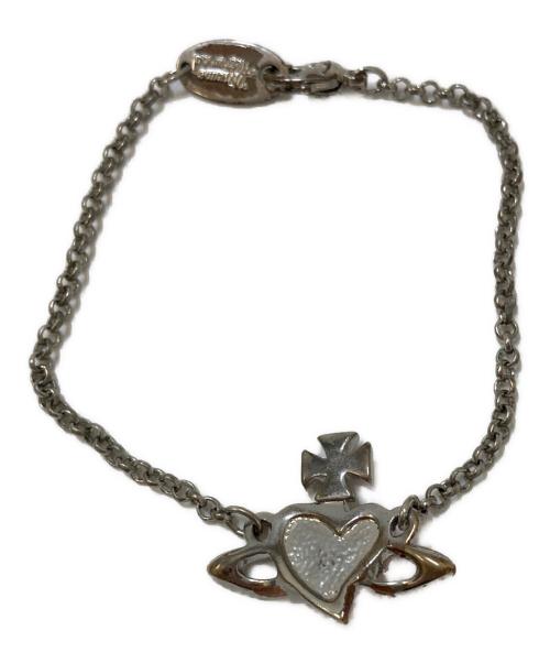 Vivienne Westwood（ヴィヴィアンウエストウッド）Vivienne Westwood (ヴィヴィアンウエストウッド) ハートオーブブレスレット シルバー×ピンク サイズ:下記参照の古着・服飾アイテム