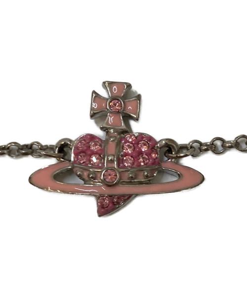 Vivienne Westwood（ヴィヴィアンウエストウッド）Vivienne Westwood (ヴィヴィアンウエストウッド) ハートオーブブレスレット シルバー×ピンク サイズ:下記参照の古着・服飾アイテム