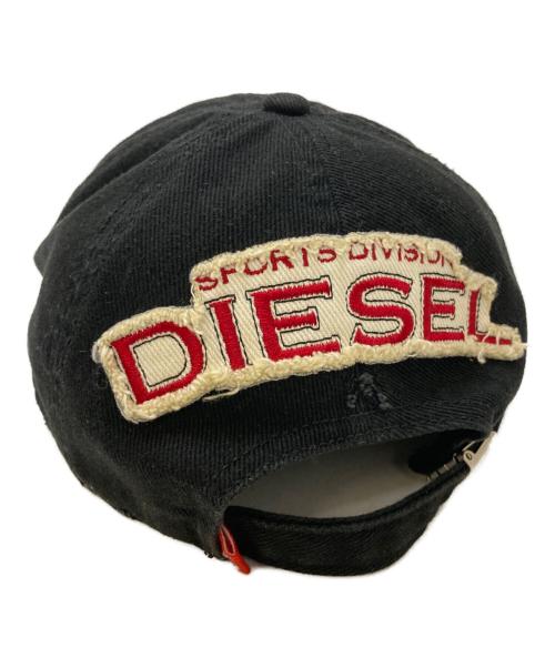DIESEL（ディーゼル）DIESEL (ディーゼル) ロゴ刺繍キャップ ブラック サイズ:02の古着・服飾アイテム