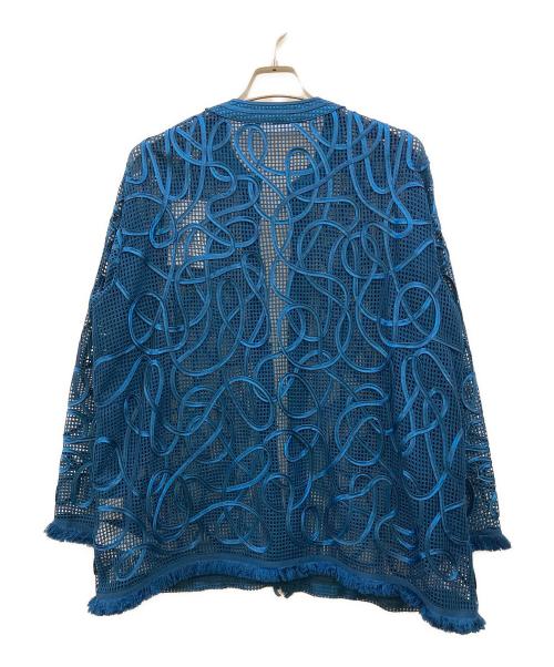 Ameri（アメリ）AMERI (アメリ) MEDI TAPE EMBROIDERY MESH ボタンレスジャケット ブルー サイズ:Free 未使用品の古着・服飾アイテム