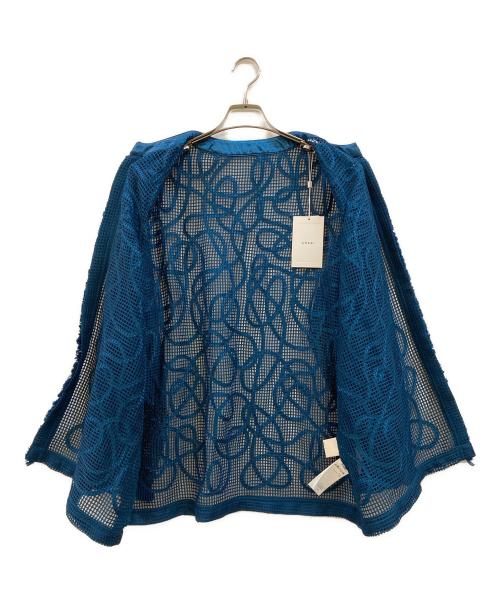 Ameri（アメリ）AMERI (アメリ) MEDI TAPE EMBROIDERY MESH ボタンレスジャケット ブルー サイズ:Free 未使用品の古着・服飾アイテム