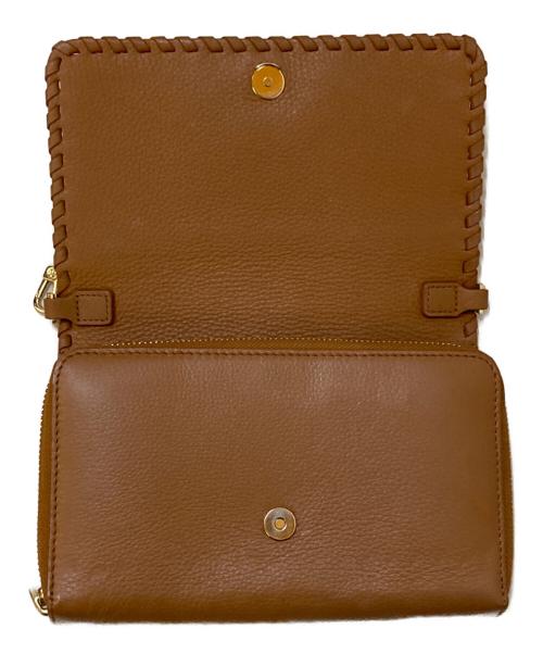 TORY BURCH（トリーバーチ）TORY BURCH (トリーバーチ) レザーショルダーウォレット ブラウンの古着・服飾アイテム
