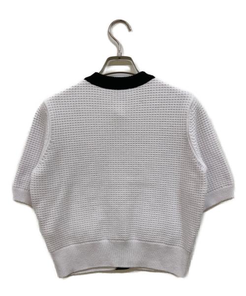 patou（パトゥ）patou (パトゥ) 半袖ニットカーディガン ホワイト サイズ:Sの古着・服飾アイテム