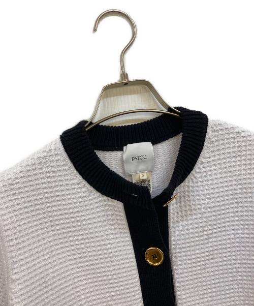 patou（パトゥ）patou (パトゥ) 半袖ニットカーディガン ホワイト サイズ:Sの古着・服飾アイテム