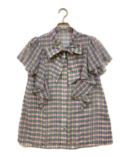 Rene（ルネ）Rene (ルネ) チェックボウタイシャツブラウス マルチカラー サイズ:36の古着・服飾アイテム