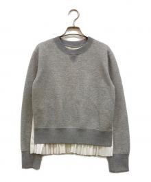 sacai（サカイ）の古着「Sponge Sweat x Cotton Poplin Pullover」｜グレー