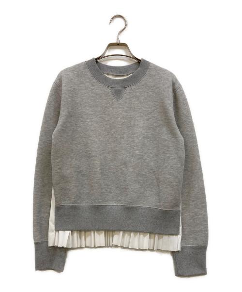 sacai（サカイ）sacai (サカイ) Sponge Sweat x Cotton Poplin Pullover グレー サイズ:2の古着・服飾アイテム