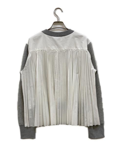 sacai（サカイ）sacai (サカイ) Sponge Sweat x Cotton Poplin Pullover グレー サイズ:2の古着・服飾アイテム