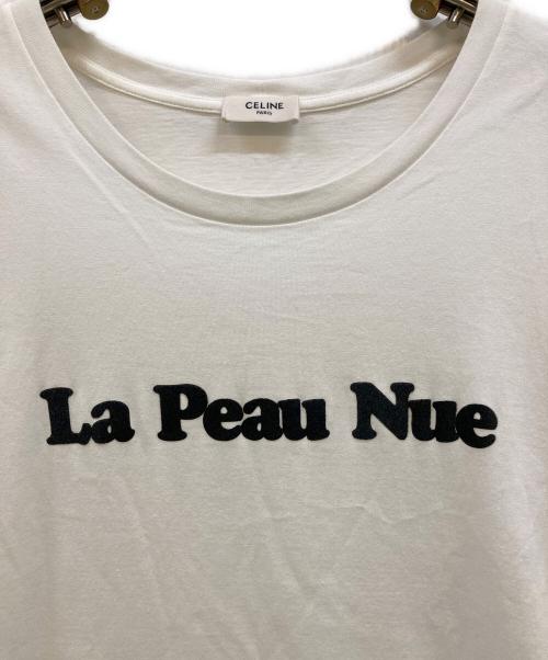 CELINE（セリーヌ）CELINE (セリーヌ) La Peau Nue フロッキープリント Tシャツ ホワイト サイズ:Ｍの古着・服飾アイテム