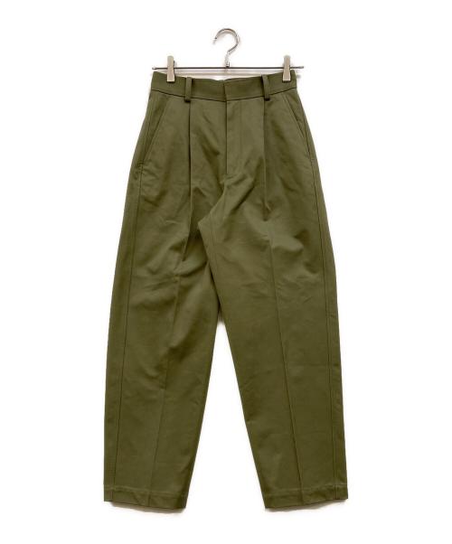 Loulou Willoughby（ルルウィルビー）Loulou Willoughby (ルルウィルビー) タックチノパンツ カーキ サイズ:1の古着・服飾アイテム