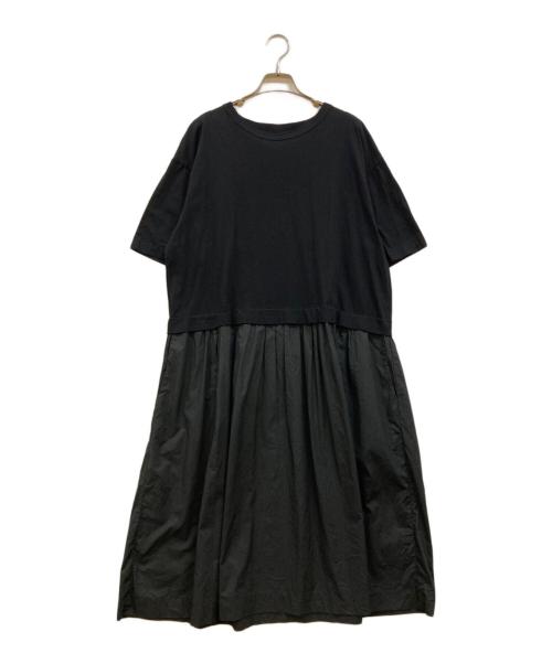Cion（シオン）cion (シオン) コットンTシャツコンビワンピース ブラック サイズ:Fの古着・服飾アイテム
