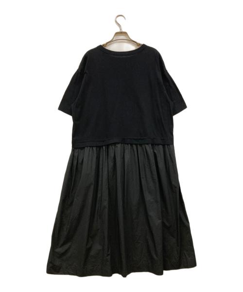 Cion（シオン）cion (シオン) コットンTシャツコンビワンピース ブラック サイズ:Fの古着・服飾アイテム
