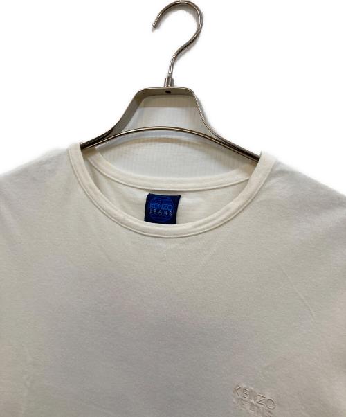 KENZO JEANS（ケンゾージーンズ）KENZO JEANS (ケンゾージーンズ) バックハイビスカス刺繍tシャツ ホワイト サイズ:Ｆの古着・服飾アイテム