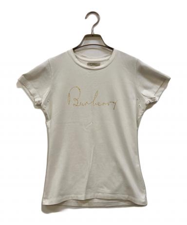 美品　バーバリー　Tシャツ　ロゴプリント　ホワイト　XSサイズ 中古・古着通販】BURBERRY (バーバリー) ロゴプリントTシャツ ホワイト