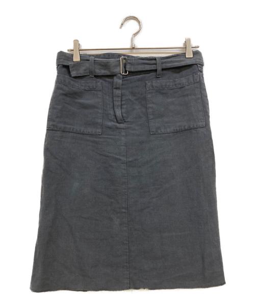 MM6 Maison Margiela（エムエムシックスメゾンマルジェラ）MM6 Maison Margiela (エムエムシックスメゾンマルジェラ) 04SS コットンリネンミディ丈スカート グレー サイズ:40の古着・服飾アイテム