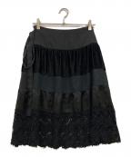 tricot COMME des GARCONSトリココムデギャルソン）の古着「06SS ベルベットラップスカート」｜ブラック