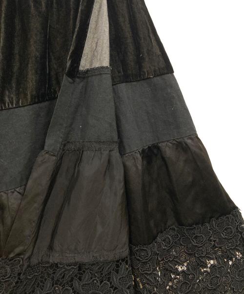 tricot COMME des GARCONS（トリココムデギャルソン）tricot COMME des GARCONS (トリココムデギャルソン) 06SS ベルベットラップスカート ブラック サイズ:Ｍの古着・服飾アイテム
