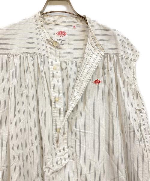 DANTON（ダントン）DANTON (ダントン) コットンリネン ギャザー ノースリーブワンピース ホワイト サイズ:36の古着・服飾アイテム