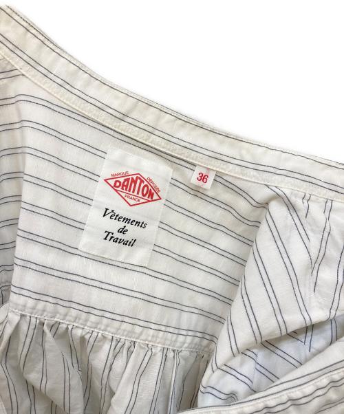 DANTON（ダントン）DANTON (ダントン) コットンリネン ギャザー ノースリーブワンピース ホワイト サイズ:36の古着・服飾アイテム