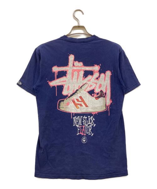 stussy（ステューシー）stussy (ステューシー) 90s-00's New Slick Flavor バックプリントTシャツ ネイビー サイズ:Ｍの古着・服飾アイテム