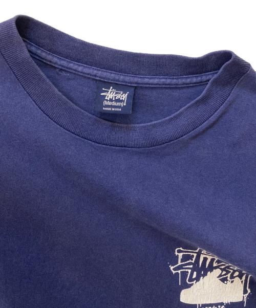 stussy（ステューシー）stussy (ステューシー) 90s-00's New Slick Flavor バックプリントTシャツ ネイビー サイズ:Ｍの古着・服飾アイテム