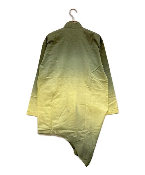 ISSEY MIYAKE（イッセイミヤケ）ISSEY MIYAKE (イッセイミヤケ) グラデーション アシンメトリーシャツワンピース グリーン サイズ:Ｍの古着・服飾アイテム