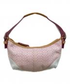 COACHコーチ）の古着「シグネチャー ワンショルダーバッグ」｜ピンク