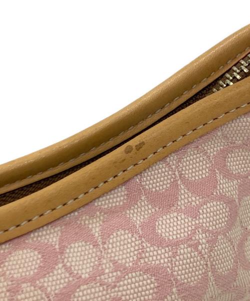 COACH（コーチ）COACH (コーチ) シグネチャー ワンショルダーバッグ ピンクの古着・服飾アイテム