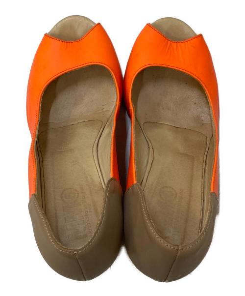 MM6 Maison Margiela（エムエムシックスメゾンマルジェラ）MM6 Maison Margiela (エムエムシックスメゾンマルジェラ) ウェッジソール オープントゥパンプス オレンジ サイズ:36の古着・服飾アイテム