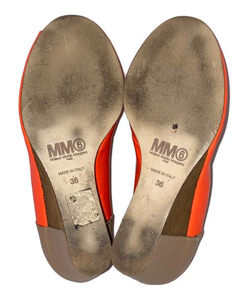 MM6 Maison Margiela（エムエムシックスメゾンマルジェラ）MM6 Maison Margiela (エムエムシックスメゾンマルジェラ) ウェッジソール オープントゥパンプス オレンジ サイズ:36の古着・服飾アイテム