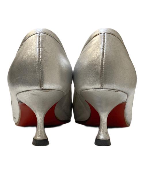 Christian Louboutin（クリスチャン・ルブタン）Christian Louboutin (クリスチャン・ルブタン) リボンヒールパンプス シルバー サイズ:36 1/2の古着・服飾アイテム