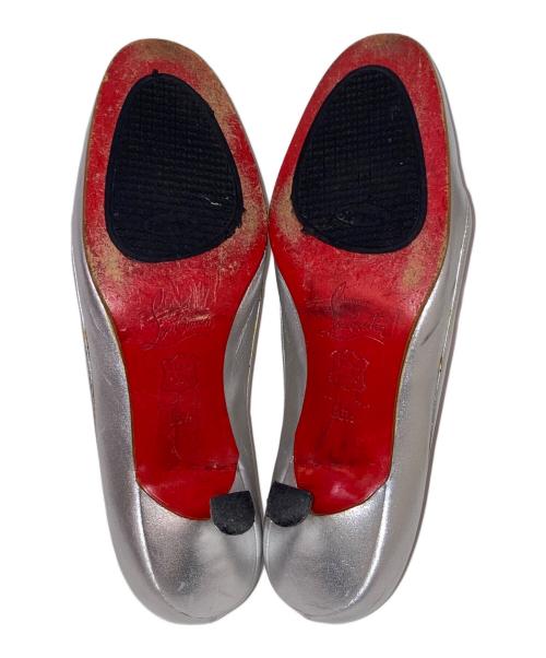 Christian Louboutin（クリスチャン・ルブタン）Christian Louboutin (クリスチャン・ルブタン) リボンヒールパンプス シルバー サイズ:36 1/2の古着・服飾アイテム