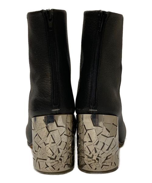 MM6 Maison Margiela（エムエムシックスメゾンマルジェラ）MM6 Maison Margiela (エムエムシックスメゾンマルジェラ) ミラーブロックヒールアンクルブーツ ブラック サイズ:37の古着・服飾アイテム