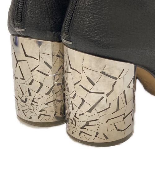 MM6 Maison Margiela（エムエムシックスメゾンマルジェラ）MM6 Maison Margiela (エムエムシックスメゾンマルジェラ) ミラーブロックヒールアンクルブーツ ブラック サイズ:37の古着・服飾アイテム