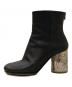 MM6 Maison Margiela (エムエムシックスメゾンマルジェラ) ミラーブロックヒールアンクルブーツ ブラック サイズ:37：18000円