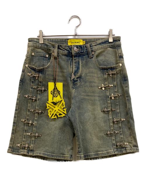GUAPI（グアピ）GUAPI (グアピ) FADED CROSS DENIM SHORTS インディゴ サイズ:W32　(81㎝)の古着・服飾アイテム