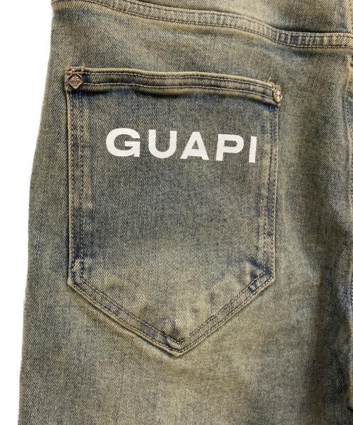 GUAPI（グアピ）GUAPI (グアピ) FADED CROSS DENIM SHORTS インディゴ サイズ:W32　(81㎝)の古着・服飾アイテム