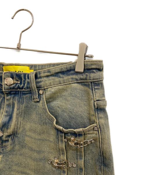 GUAPI（グアピ）GUAPI (グアピ) FADED CROSS DENIM SHORTS インディゴ サイズ:W32　(81㎝)の古着・服飾アイテム