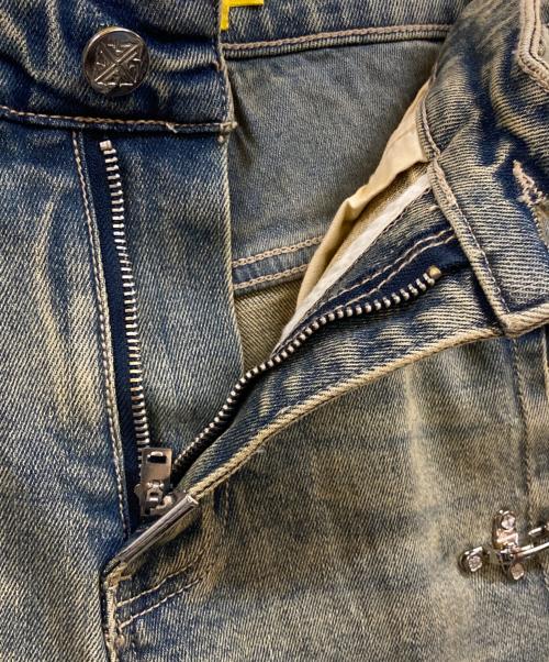 GUAPI（グアピ）GUAPI (グアピ) FADED CROSS DENIM SHORTS インディゴ サイズ:W32　(81㎝)の古着・服飾アイテム