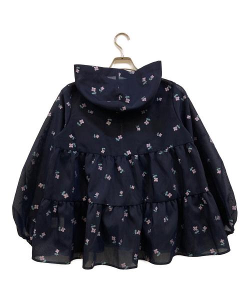 YORI（ヨリ）yori (ヨリ) フクレ刺繍 花柄フーデッドブルゾン ネイビー サイズ:Ｆの古着・服飾アイテム