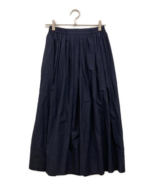 DRAWER（ドゥロワー）DRAWER (ドゥロワー) コットン ギャザー ロングスカート ネイビー サイズ:36の古着・服飾アイテム