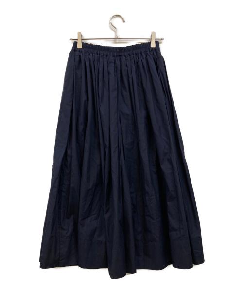 DRAWER（ドゥロワー）DRAWER (ドゥロワー) コットン ギャザー ロングスカート ネイビー サイズ:36の古着・服飾アイテム