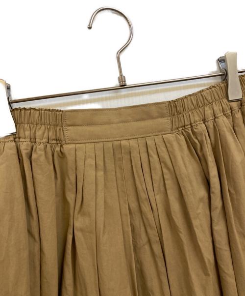 DRAWER（ドゥロワー）Drawer (ドゥロワー) コットン ギャザー ロングスカート ベージュ サイズ:38の古着・服飾アイテム
