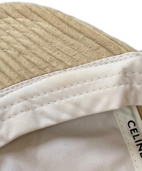 CELINE（セリーヌ）CELINE (セリーヌ) コーデュロイ イニシャル Cロゴ ベースボールキャップ ベージュ サイズ:Lの古着・服飾アイテム