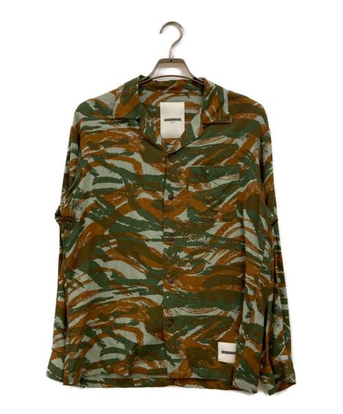 NEIGHBORHOOD（ネイバーフッド）NEIGHBORHOOD (ネイバーフッド) 総柄オープンカラーシャツ グリーン サイズ:Ｍの古着・服飾アイテム