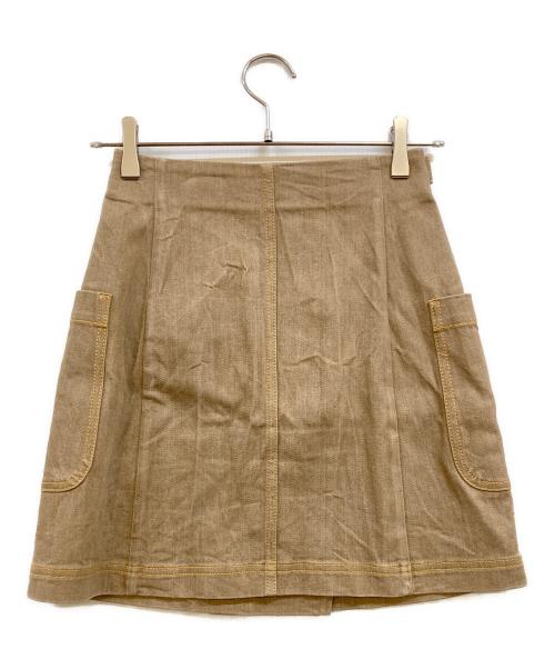 FENDI（フェンディ）FENDI (フェンディ) 金釦ラップミニスカート ブラウン サイズ:IT 38の古着・服飾アイテム
