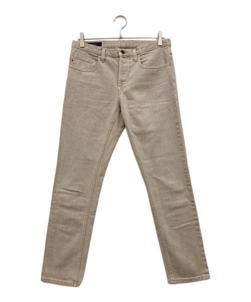 GUCCI（グッチ）GUCCI (グッチ) ロゴ釦 デニムパンツ ブラウン サイズ:44の古着・服飾アイテム