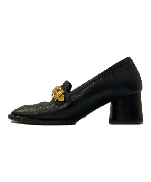 GUCCI（グッチ）GUCCI (グッチ) チェーンビット ハイヒールパンプス ブラック サイズ:34 1/2の古着・服飾アイテム